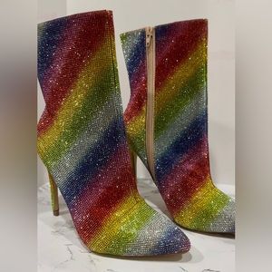 Rainbow Rhinestone Boots